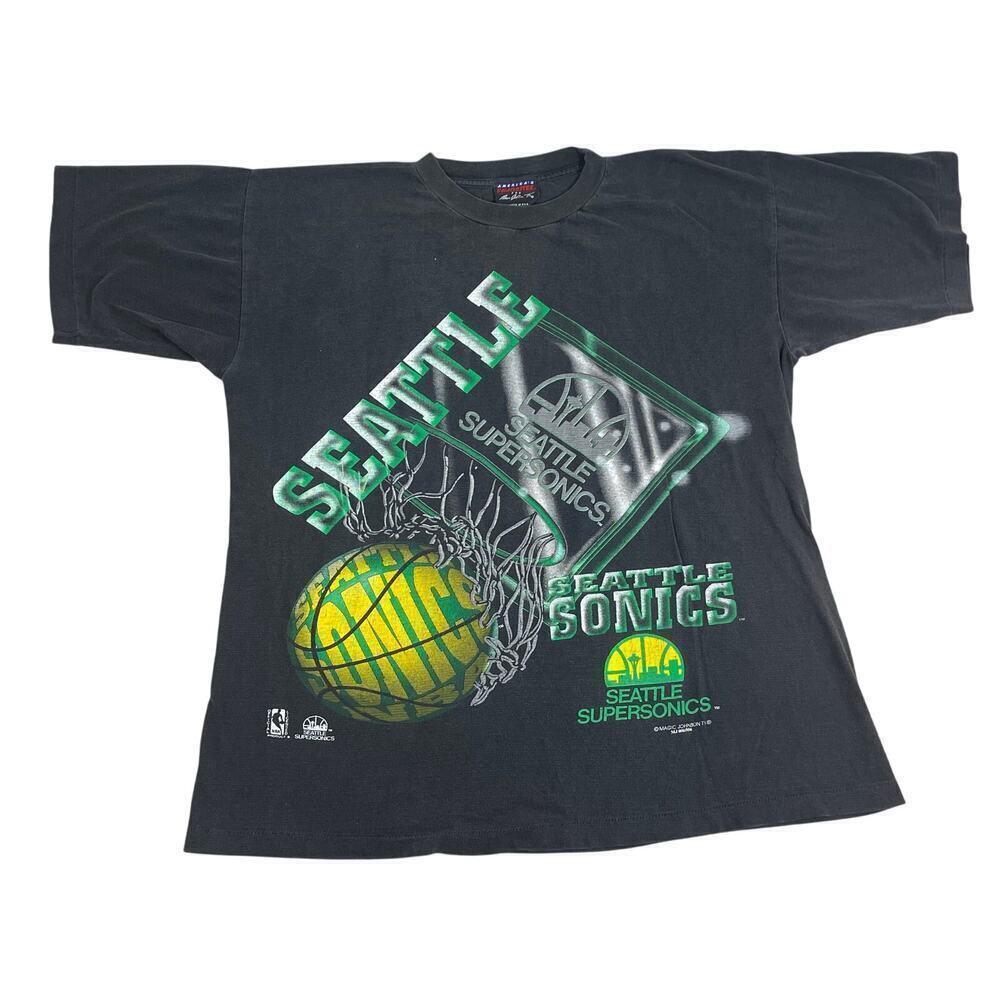 Vintage Seattle Super Sonics 90s Magic Johnson‎ Tees Tag size Large